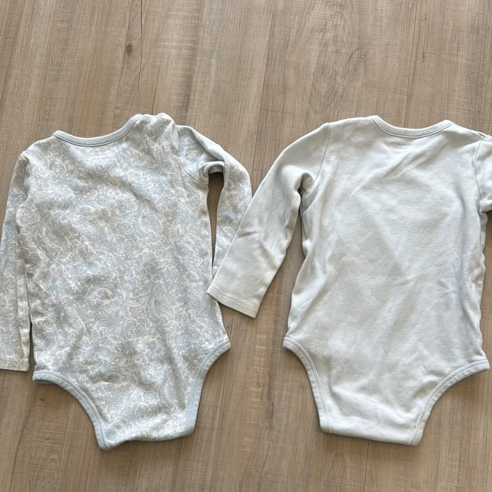 Baby Blue Long Sleeve Onesie romper baby toddler infant 18m Set 2PCs button